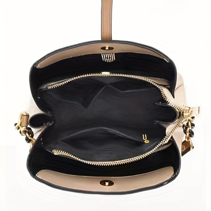 Buckle Decor Bucket Bag PU Leather Crossbody Purse