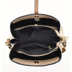 Buckle Decor Bucket Bag PU Leather Crossbody Purse