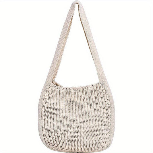 Women's Crochet Tote Bag Knitted Shoulder Bag Large Capacity