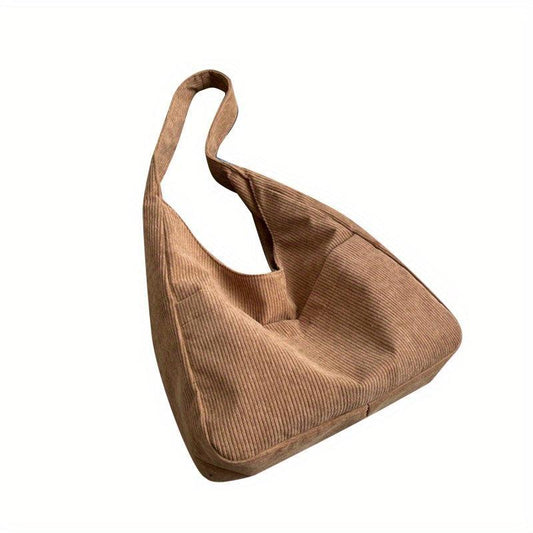 Vintage Corduroy Tote Shoulder Bag Large Capacity Boho Bag Retro Grunge
