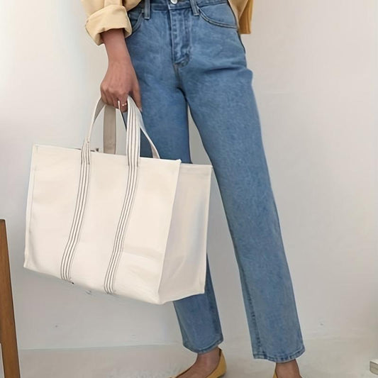 Large Capacity Canvas Tote Bag Durable Lightweight Shoulder Bag