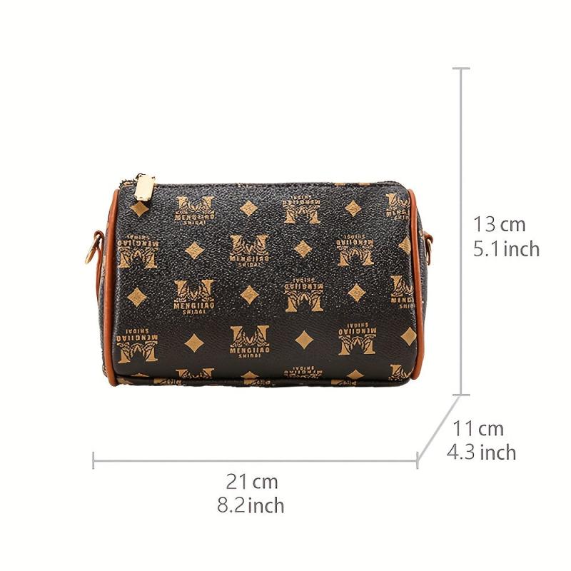 Retro Pattern Shoulder Bag Classic Crossbody Boston Bag