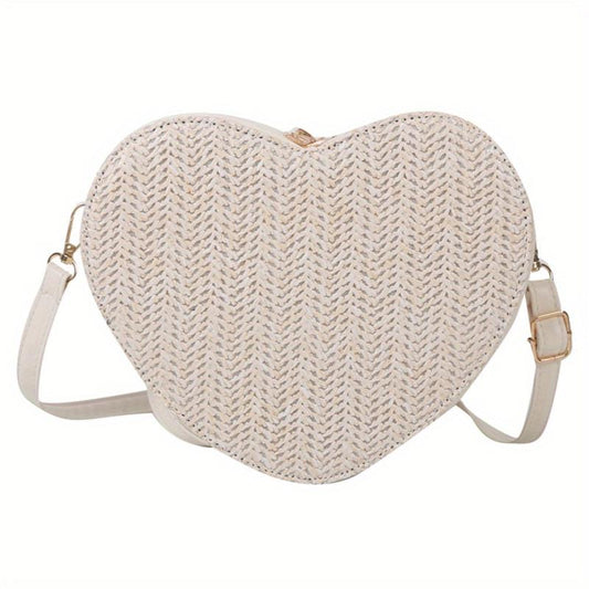Minimalist Love Shoulder Bag Zipper Straw Coin Purse Crossbody Bag