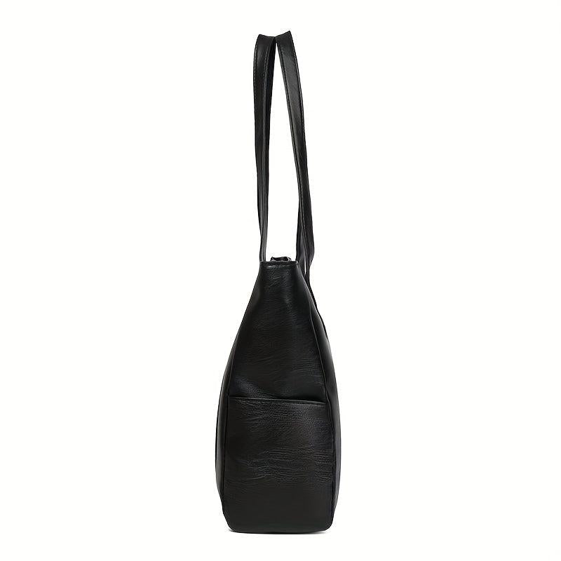 Minimalist Vintage Tote Shoulder Bag Solid Handbag All Match Bag