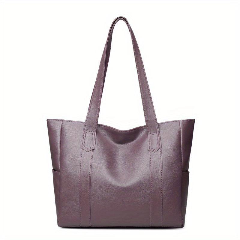 Minimalist Vintage Tote Shoulder Bag Solid Handbag All Match Bag