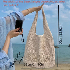 Summer Beach Hollow Hobo Bag Large Capacity Tote Bag Women's Casual Shoulder Bag
