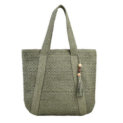Vintage Straw Beach Tote Bag Large Capacity Woven Shoulder Bag