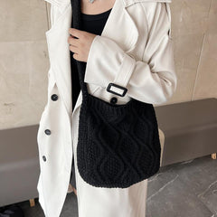 Literary Crochet Shoulder Bag Large Capacity Shopping Bag