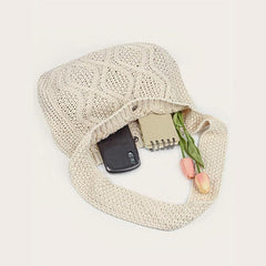 Literary Crochet Shoulder Bag Large Capacity Shopping Bag
