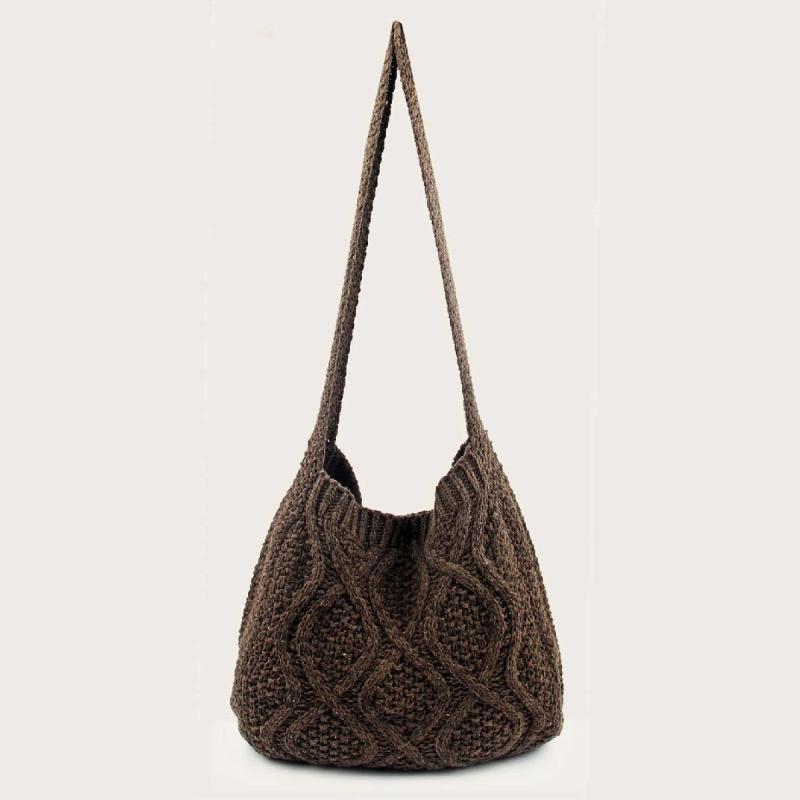 Literary Crochet Shoulder Bag Large Capacity Shopping Bag