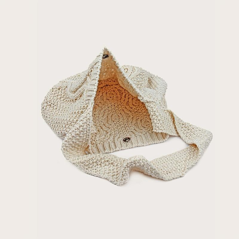 Literary Crochet Shoulder Bag Large Capacity Shopping Bag