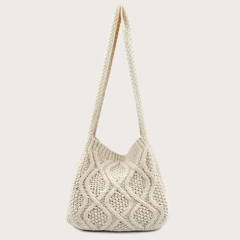 Literary Crochet Shoulder Bag Large Capacity Shopping Bag