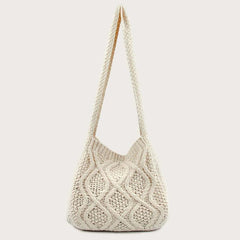 Literary Crochet Shoulder Bag Large Capacity Shopping Bag