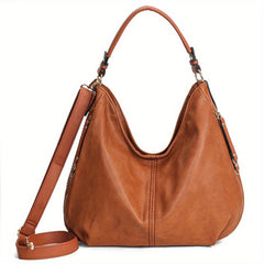 Vintage Large Capacity Tote Bag Retro PU Leather Shoulder Bag Women's Casual