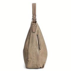 Vintage Large Capacity Tote Bag Retro PU Leather Shoulder Bag Women's Casual