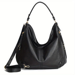 Vintage Large Capacity Tote Bag Retro PU Leather Shoulder Bag Women's Casual