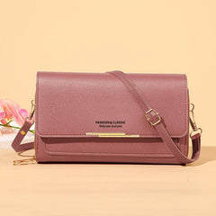 Women's Zipper Long Coin Purse Solid Shoulder Bag Versatile