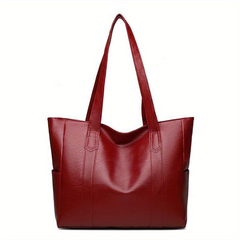 Large Capacity Shoulder Bag PU Leather Handbags For Work & School