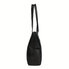 Large Capacity Shoulder Bag PU Leather Handbags For Work & School