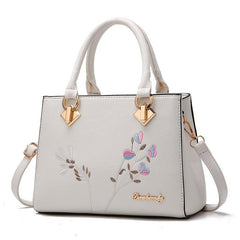 Floral Embroidery Satchel Bag Women's Office Purse