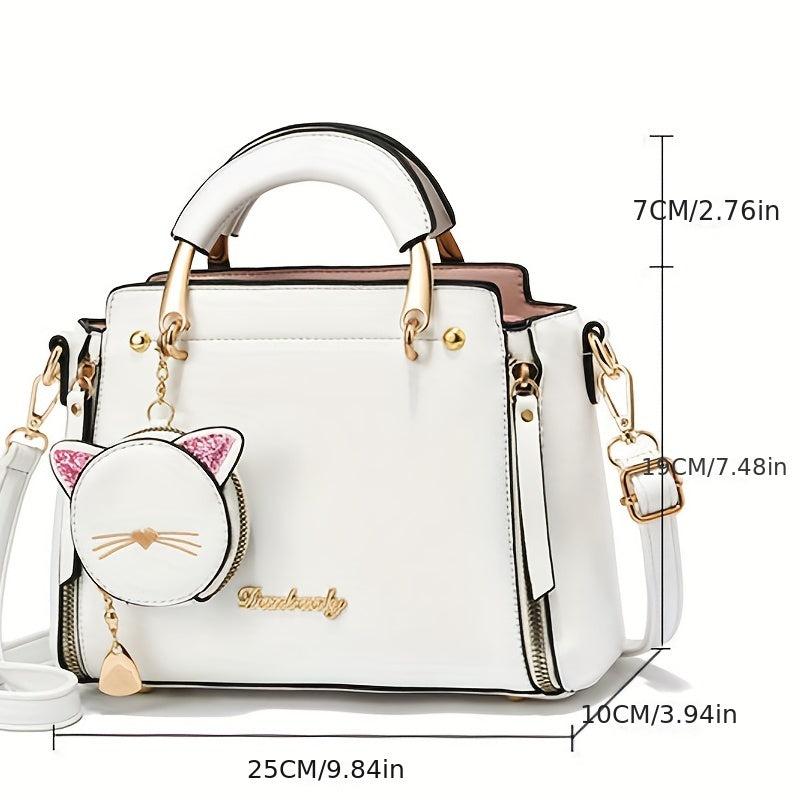 Cat Handbags PU Leather Crossbody Bag Women's Shoulder Bag