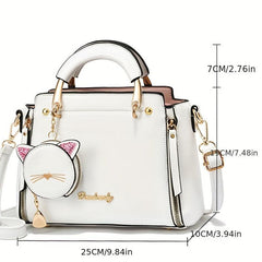 Cat Handbags PU Leather Crossbody Bag Women's Shoulder Bag
