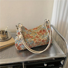 Canvas Retro Underarm Bag Stylish Casual Shoulder Bag Women's Handbag