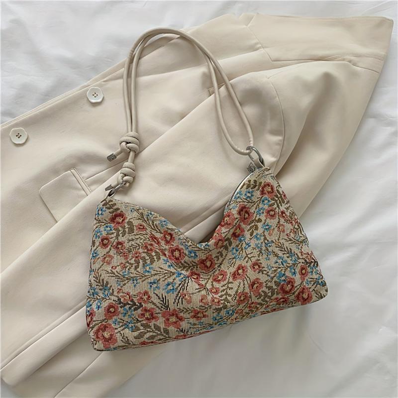 Canvas Retro Underarm Bag Stylish Casual Shoulder Bag Women's Handbag