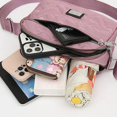 Quilted Nylon Crossbody Bag Layer Shoulder Phone Bag Women's Casual Handbag