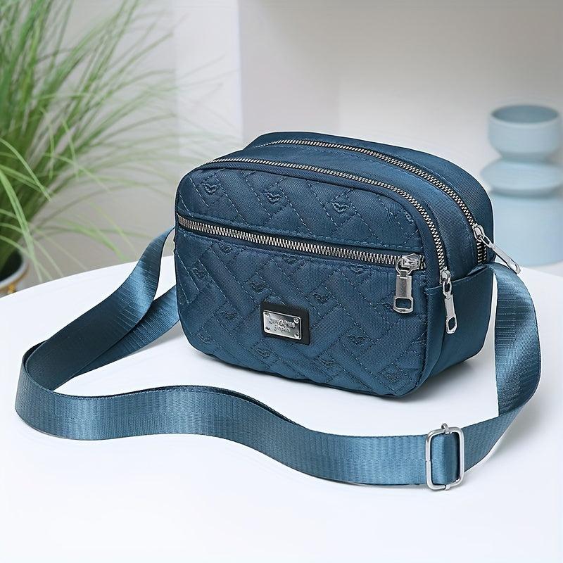 Quilted Nylon Crossbody Bag Layer Shoulder Phone Bag Women's Casual Handbag