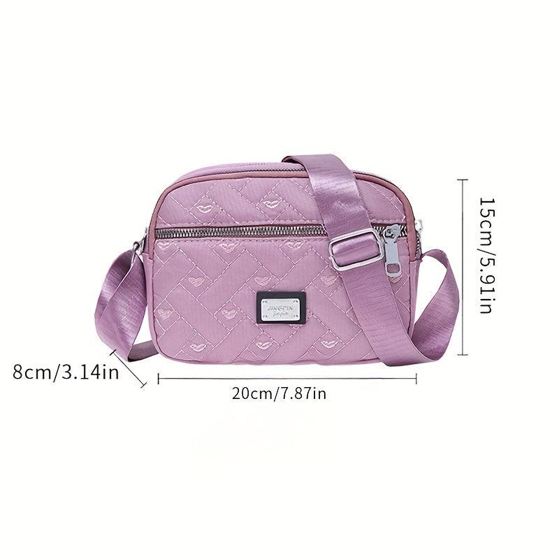 Quilted Nylon Crossbody Bag Layer Shoulder Phone Bag Women's Casual Handbag