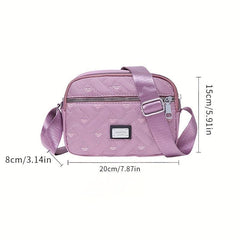 Quilted Nylon Crossbody Bag Layer Shoulder Phone Bag Women's Casual Handbag