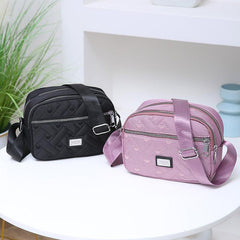 Quilted Nylon Crossbody Bag Layer Shoulder Phone Bag Women's Casual Handbag