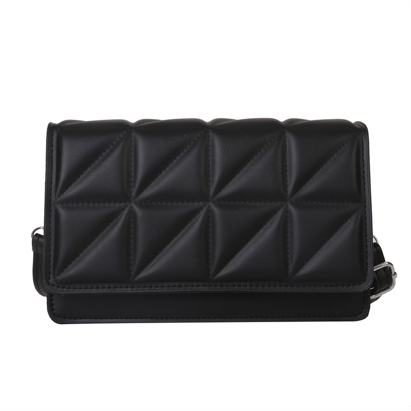 Square Shoulder Bag Argyle Pattern Flap Purse