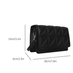 Square Shoulder Bag Argyle Pattern Flap Purse