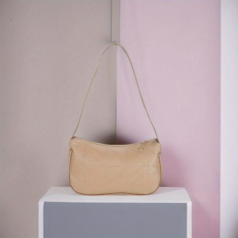 Quilted Shoulder Bag Geometric Embossed Handbag