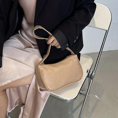 Quilted Shoulder Bag Geometric Embossed Handbag
