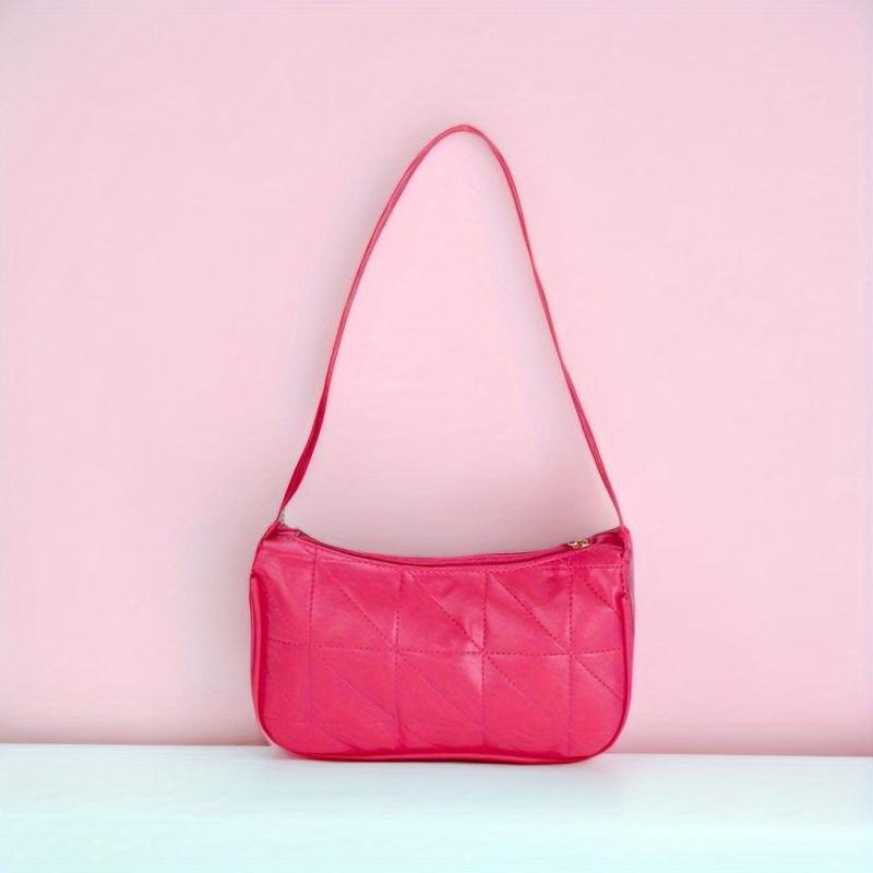 Quilted Shoulder Bag Geometric Embossed Handbag