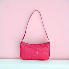 Quilted Shoulder Bag Geometric Embossed Handbag