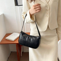 Quilted Shoulder Bag Geometric Embossed Handbag
