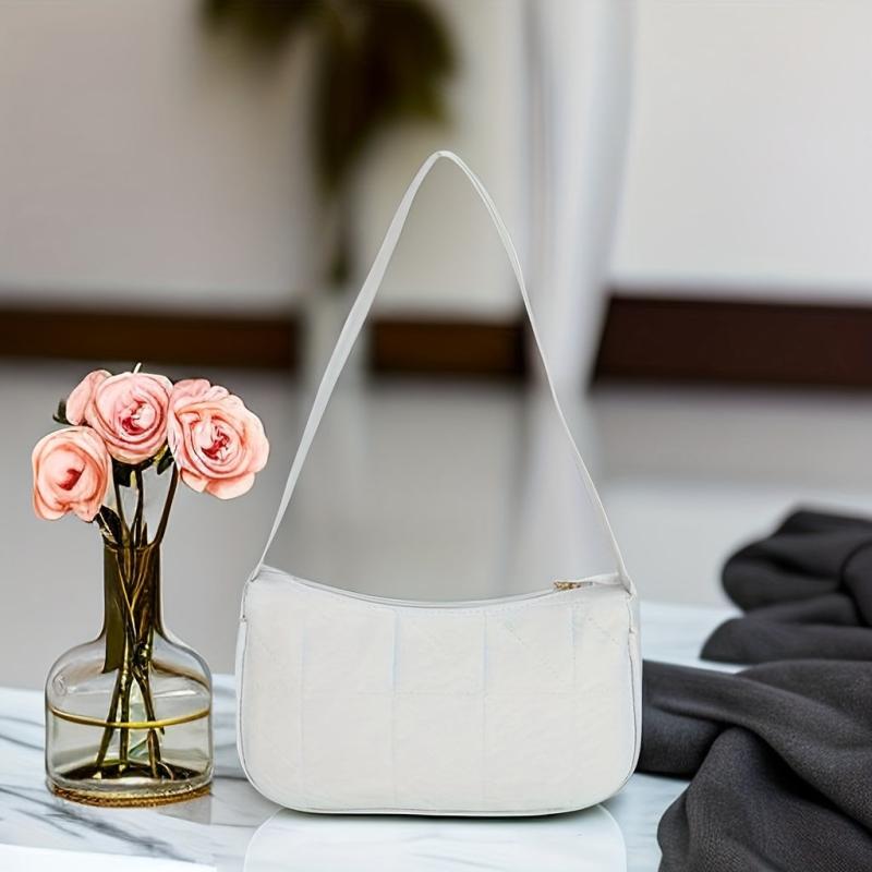 Quilted Shoulder Bag Geometric Embossed Handbag
