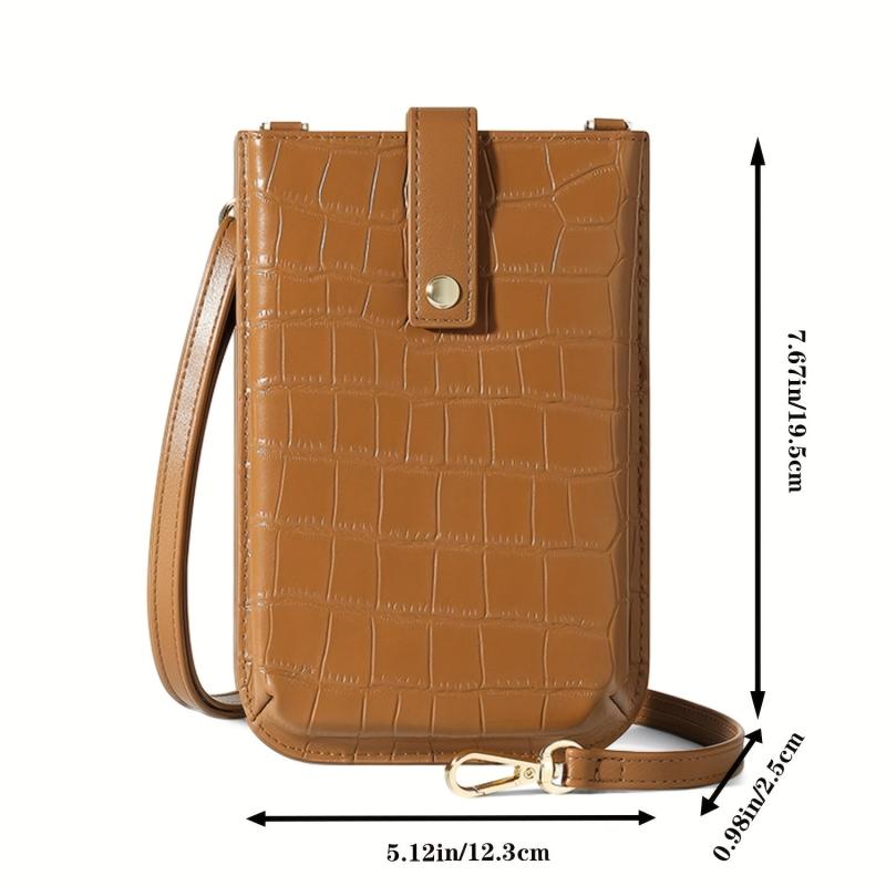 Crocodile Pattern Cell Phone Bag Vintage Crossbody Bag