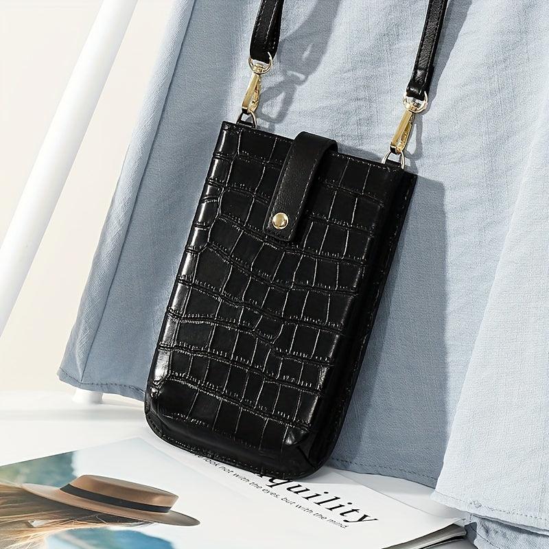 Crocodile Pattern Cell Phone Bag Vintage Crossbody Bag