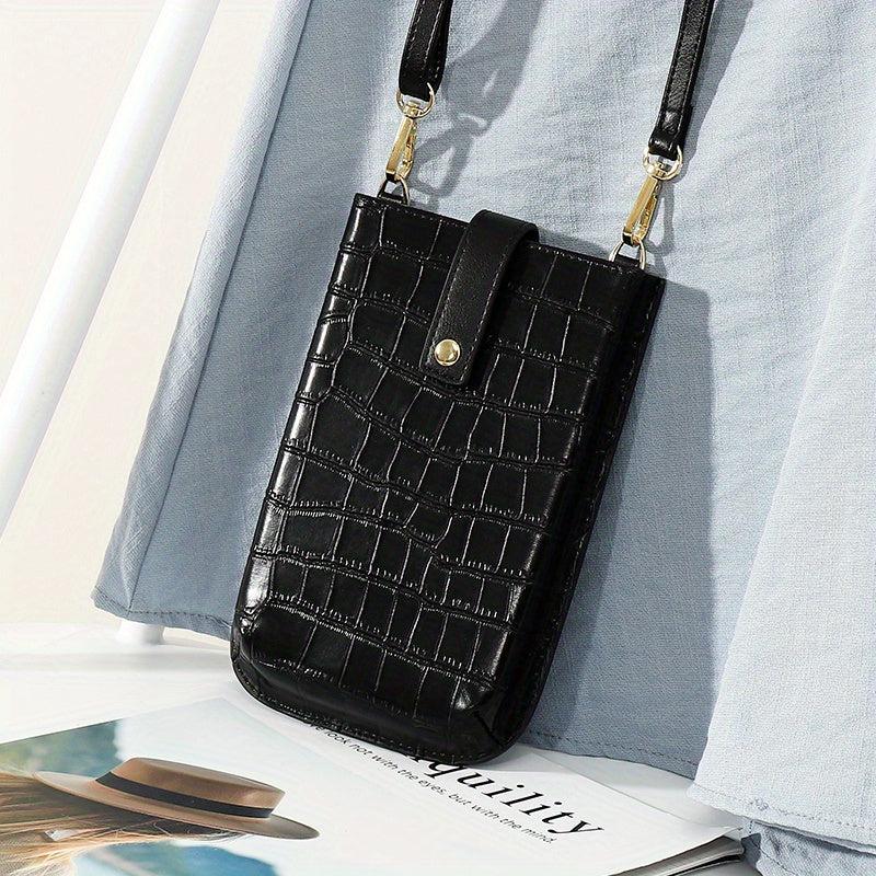 Crocodile Pattern Cell Phone Bag Vintage Crossbody Bag