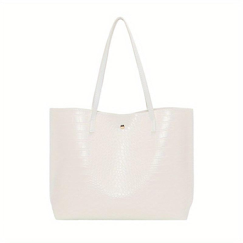 Large Capacity Crocodile Embossed Shoulder Bag for Work