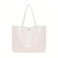 Large Capacity Crocodile Embossed Shoulder Bag for Work
