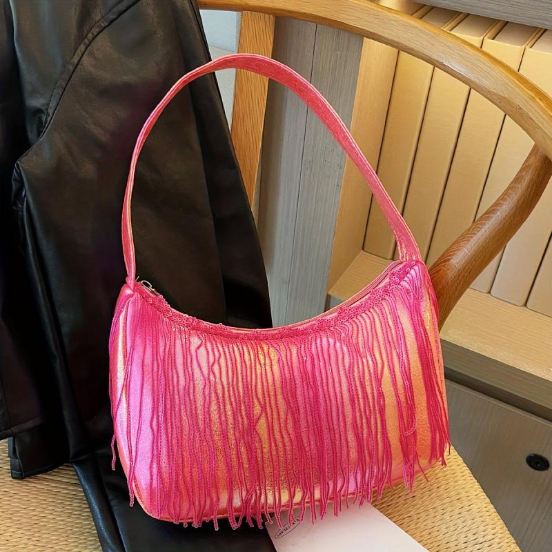 Sequin Tassel Evening Shoulder Bag Underarm Purse Women's Stylish Handbag