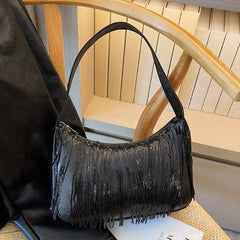Sequin Tassel Evening Shoulder Bag Underarm Purse Women's Stylish Handbag