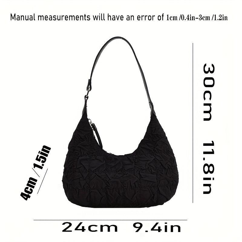 Cloud Pleated Crescent Bag Ruched Shoulder Hobo Bag