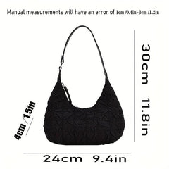 Cloud Pleated Crescent Bag Ruched Shoulder Hobo Bag